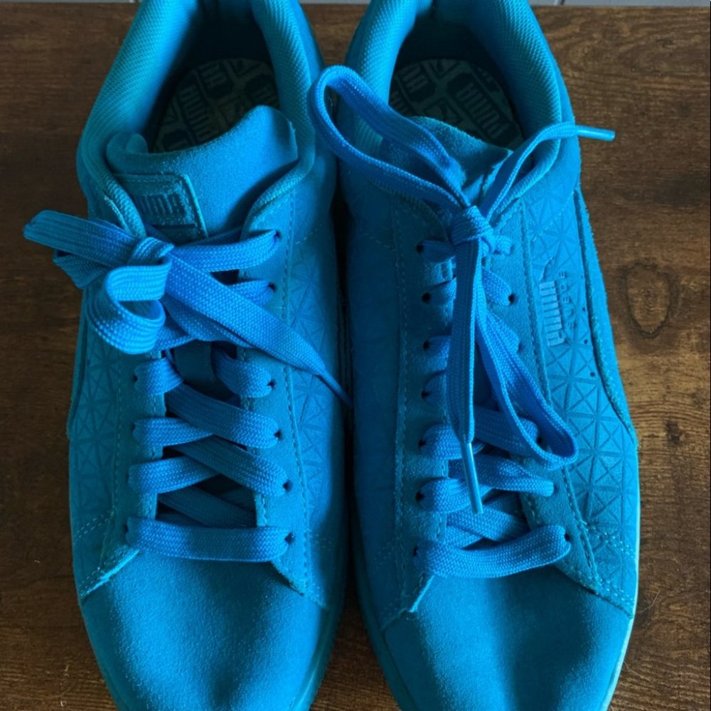 Puma Suede Classic Mono Turquoise Blue Sneakers US M/8, W/10